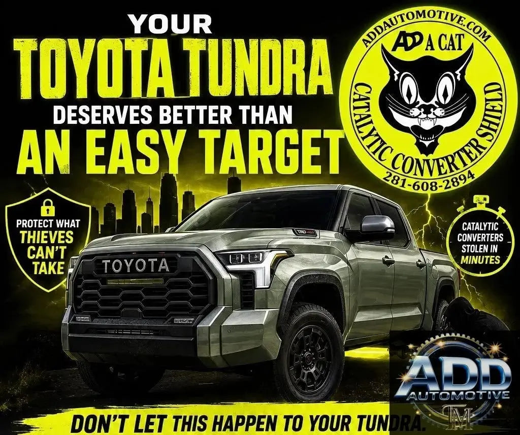 Toyota Tundra with ADD A CAT catalytic converter shield installed for theft protection