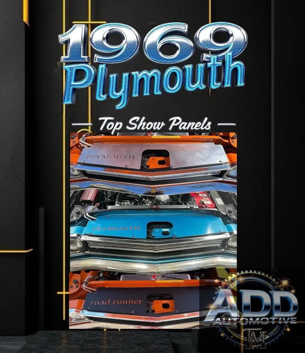 1969 Plymouth Top Show Panels on classic muscle car close-up