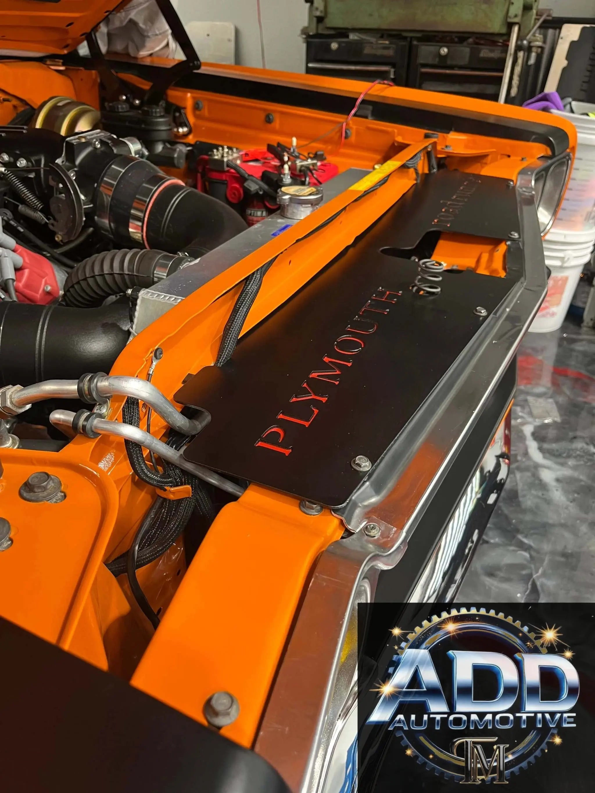 1969 Plymouth Roadrunner top show panel made of marine-grade aluminum for improved cooling and seamless fit