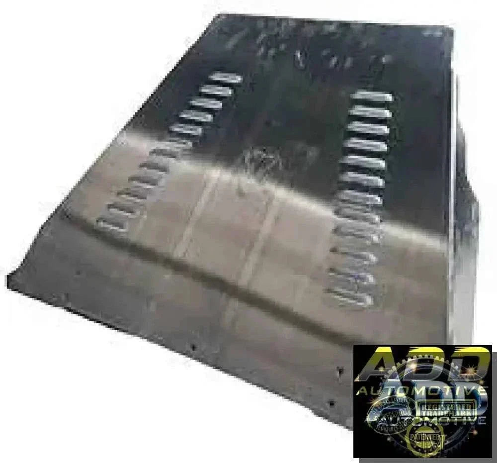 1999-2006 Toyota Tundra catalytic converter shield made of marine-grade aluminum with ventilation louvers and security bolts for anti-theft protection