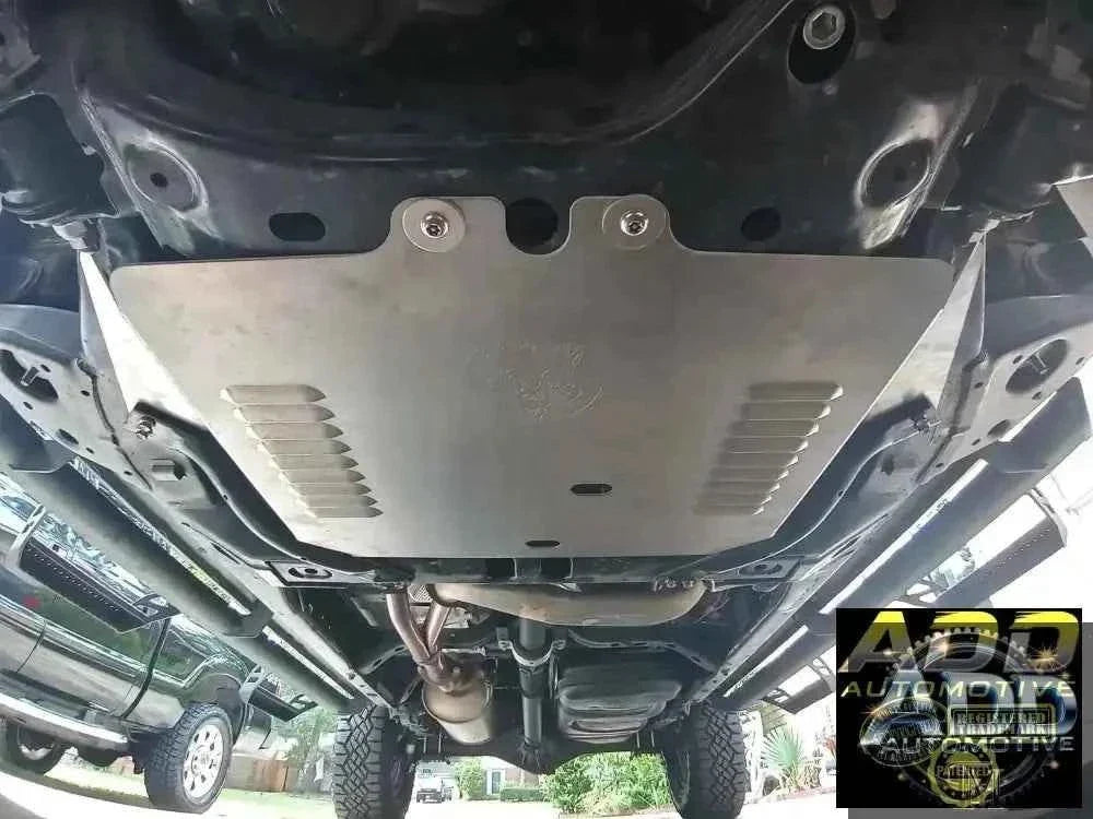 2005-2023 Toyota Tacoma V6 catalytic converter shield with marine grade aluminum and louvered vents