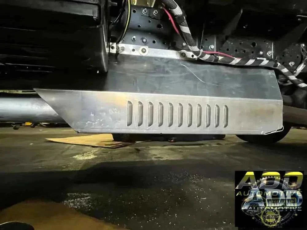 2015-2026 Isuzu 3500 & 4500 catalytic converter shield with marine-grade aluminum, louvered ventilation, and security bolts installation in Houston
