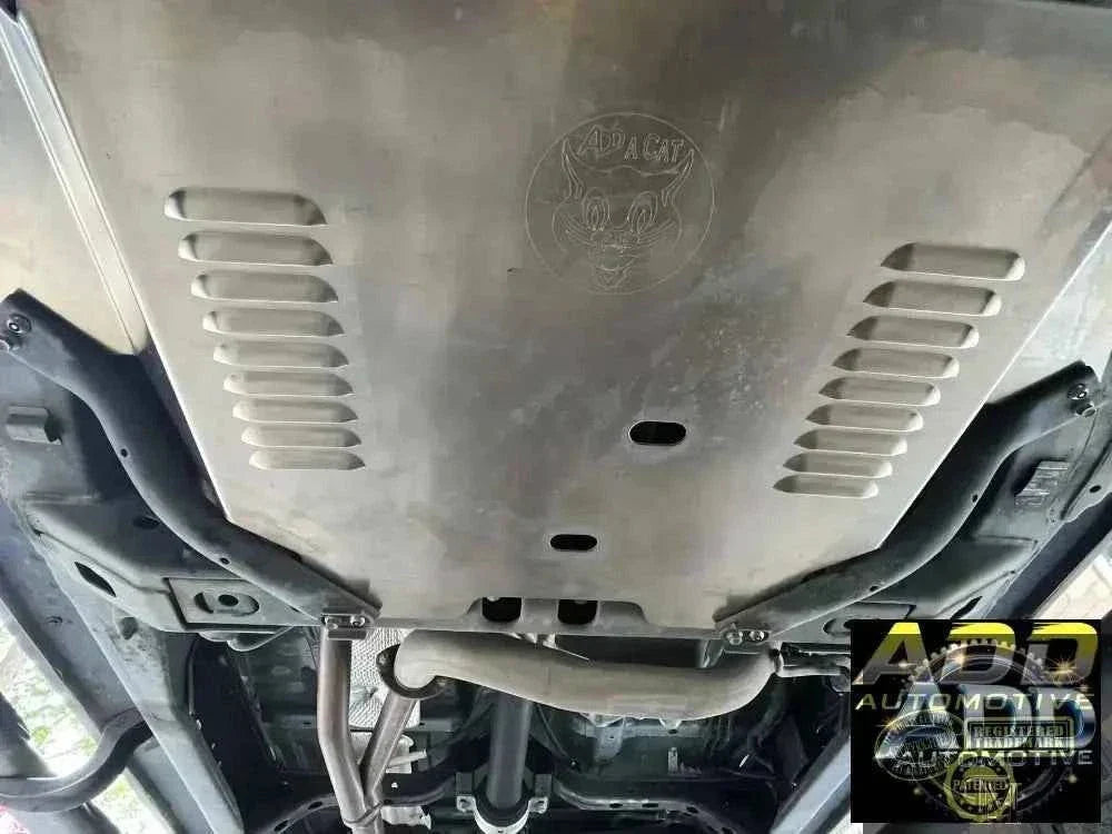 2016-2023 Toyota Tacoma 4x4 catalytic converter shield with marine-grade aluminum and security bolts