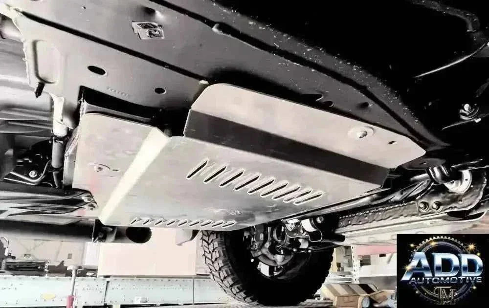 2021-2026 Chevrolet Tahoe catalytic converter shield made of marine-grade aluminum with louvered vents for theft protection and airflow