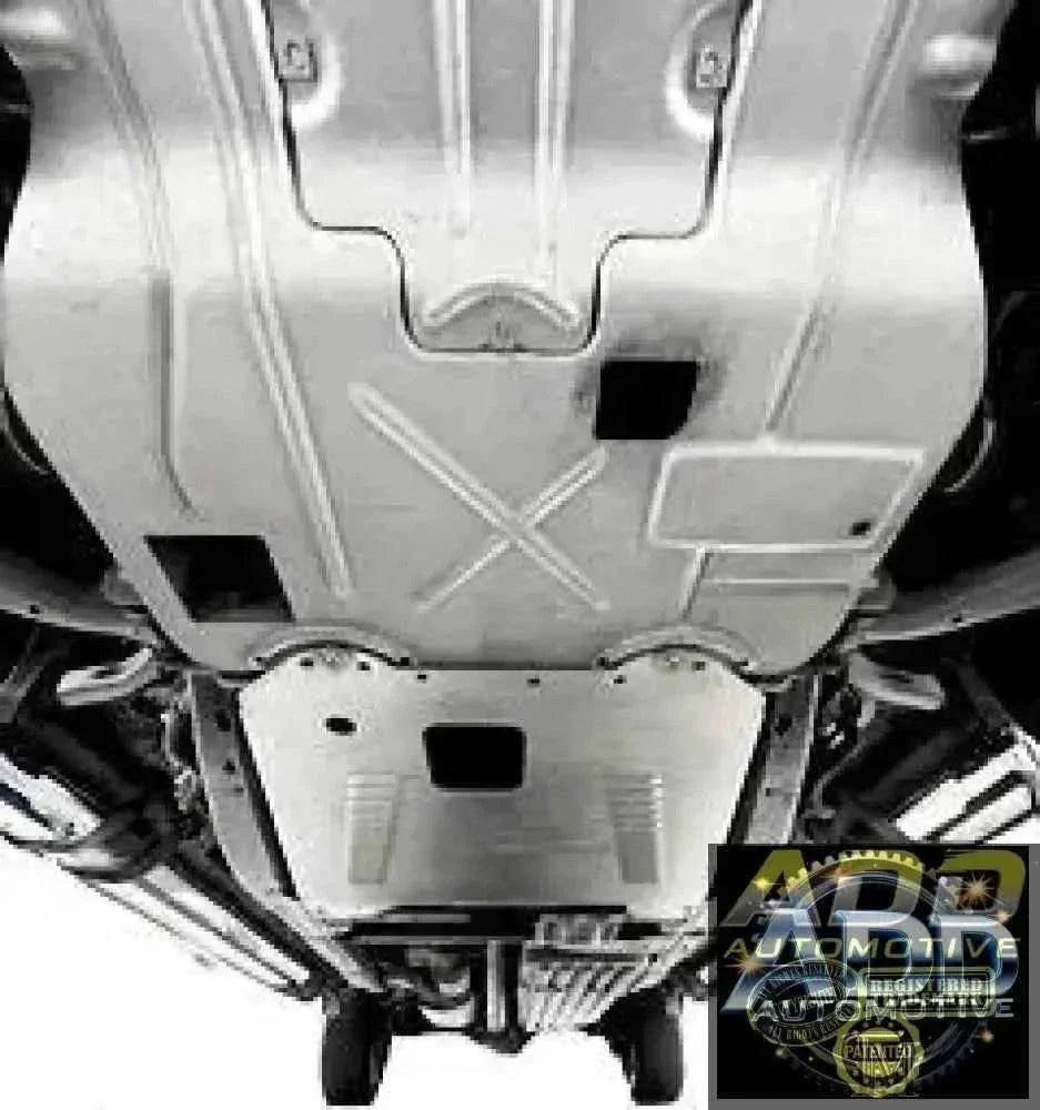 2021-2026 Ford F-150 PowerBoost catalytic converter shield in marine-grade aluminum with vent louvers and security bolts