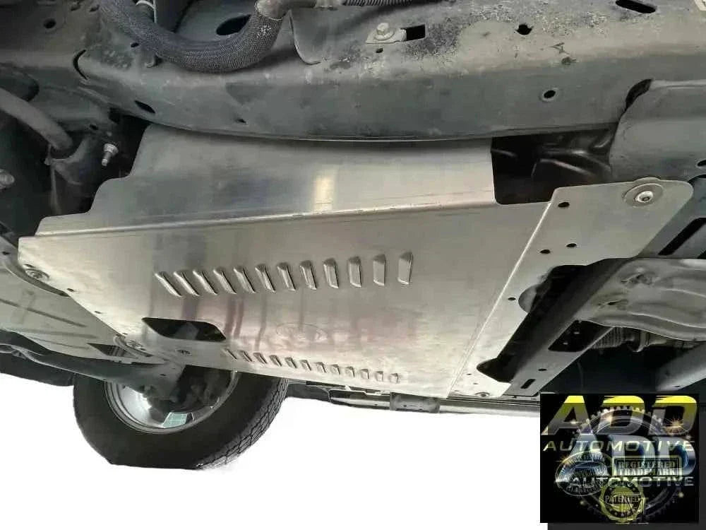 2021-2026 Ford F-150 Powerboost catalytic converter shield with aluminum anti-theft design and security bolts