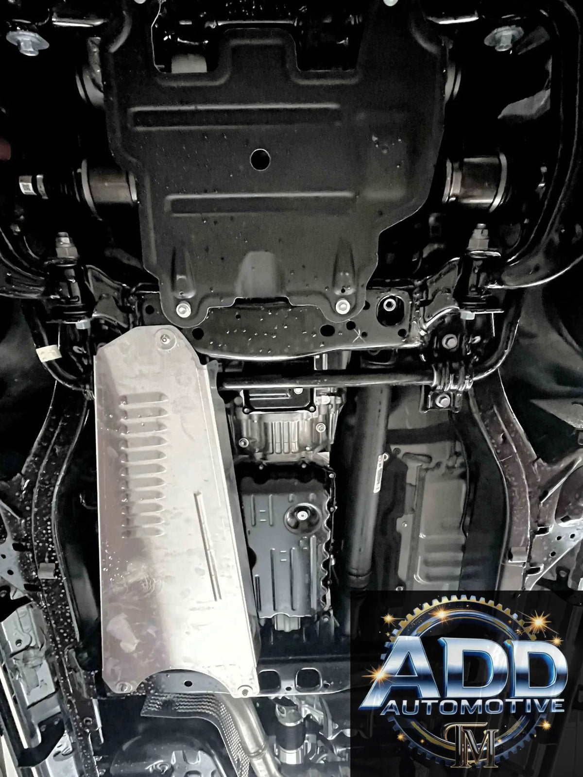 2024-2026 Toyota Tacoma Hybrid catalytic converter shield made of marine grade aluminum with louvers for ventilation and security bolts