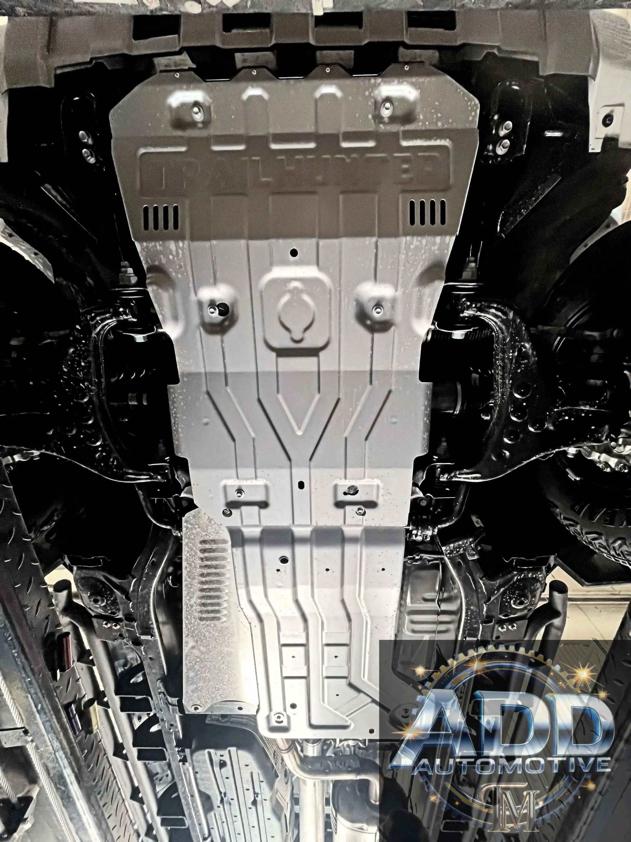 2025-2026 Toyota 4Runner Hybrid catalytic converter shield made of marine-grade aluminum with anti-theft design