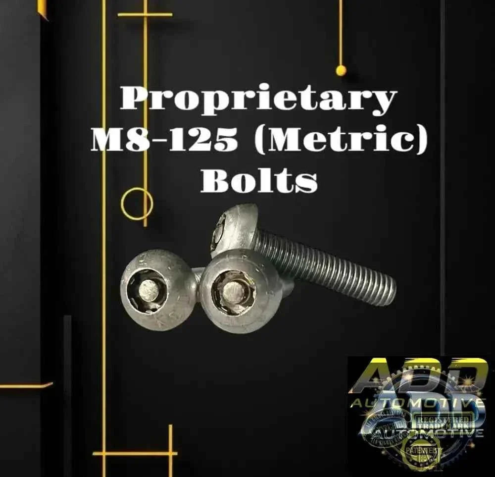Patented M8-125 security bolt with recessed drive and rounded head for vehicle anti-theft and catalytic converter shields