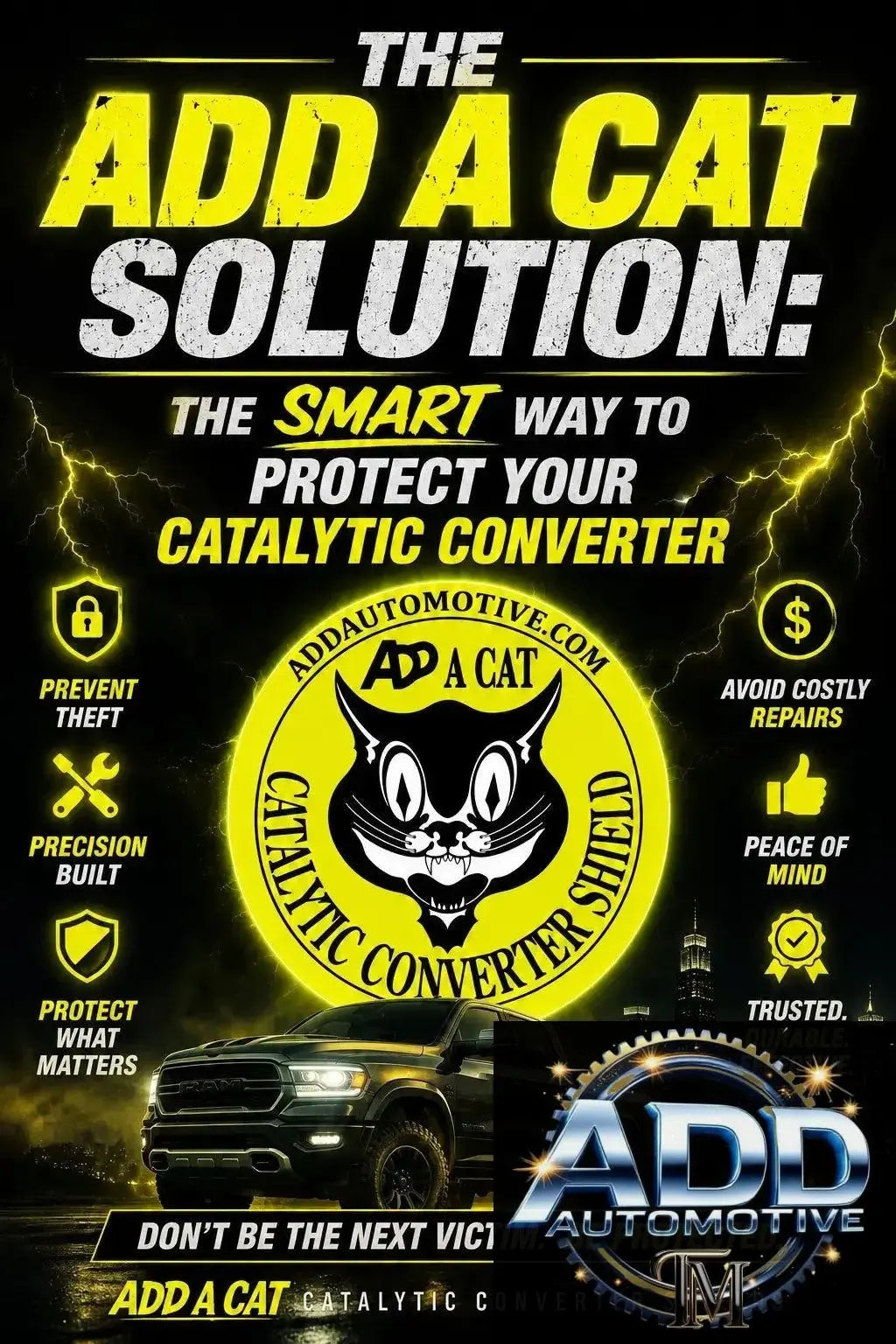 Add A Cat catalytic converter shield installed to protect vehicle from theft