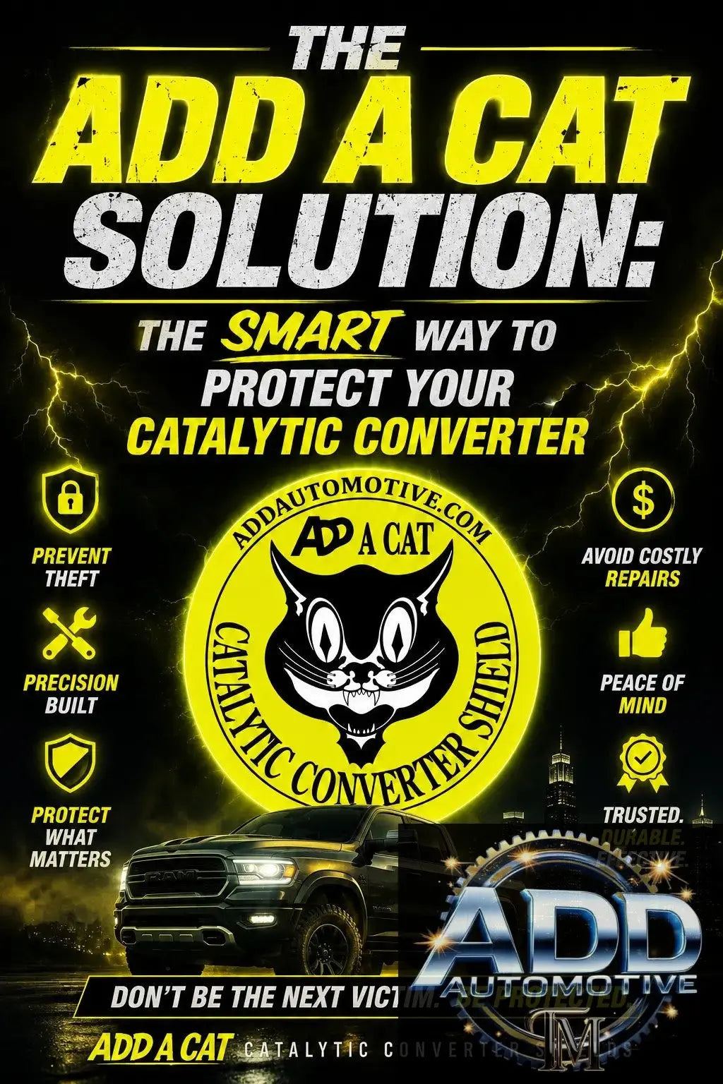 Add A Cat catalytic converter shield installed to protect vehicle from theft