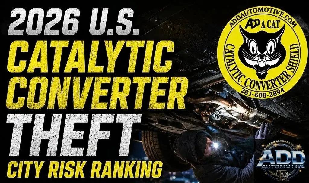 2026 U.S. catalytic converter theft city risk ranking table with top 20 metropolitan areas and their risk levels