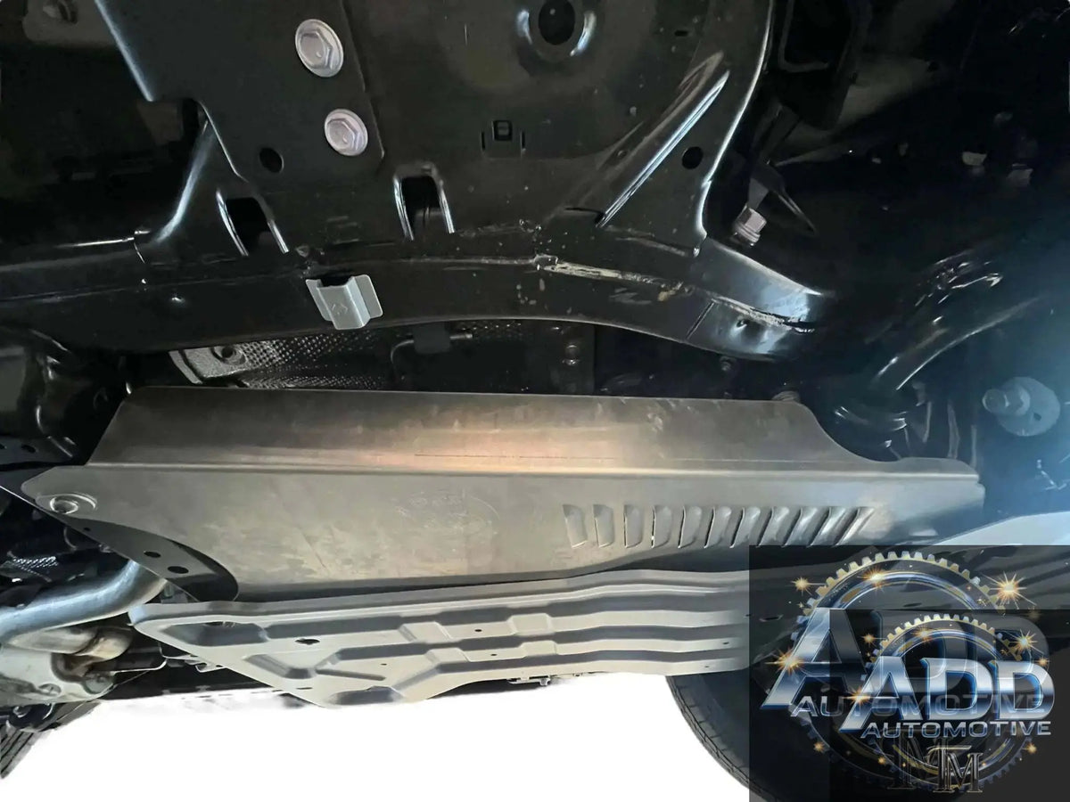 ADD A CAT 2024 Toyota Landcruiser catalytic converter shield by ADD Automotive installed underneath vehicle