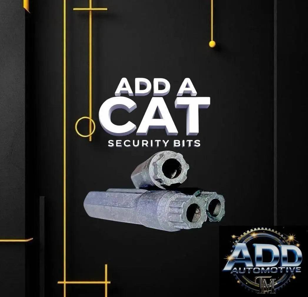 Patented Proprietary Security Bit ADD Automotive tool for secure automotive fastener installation