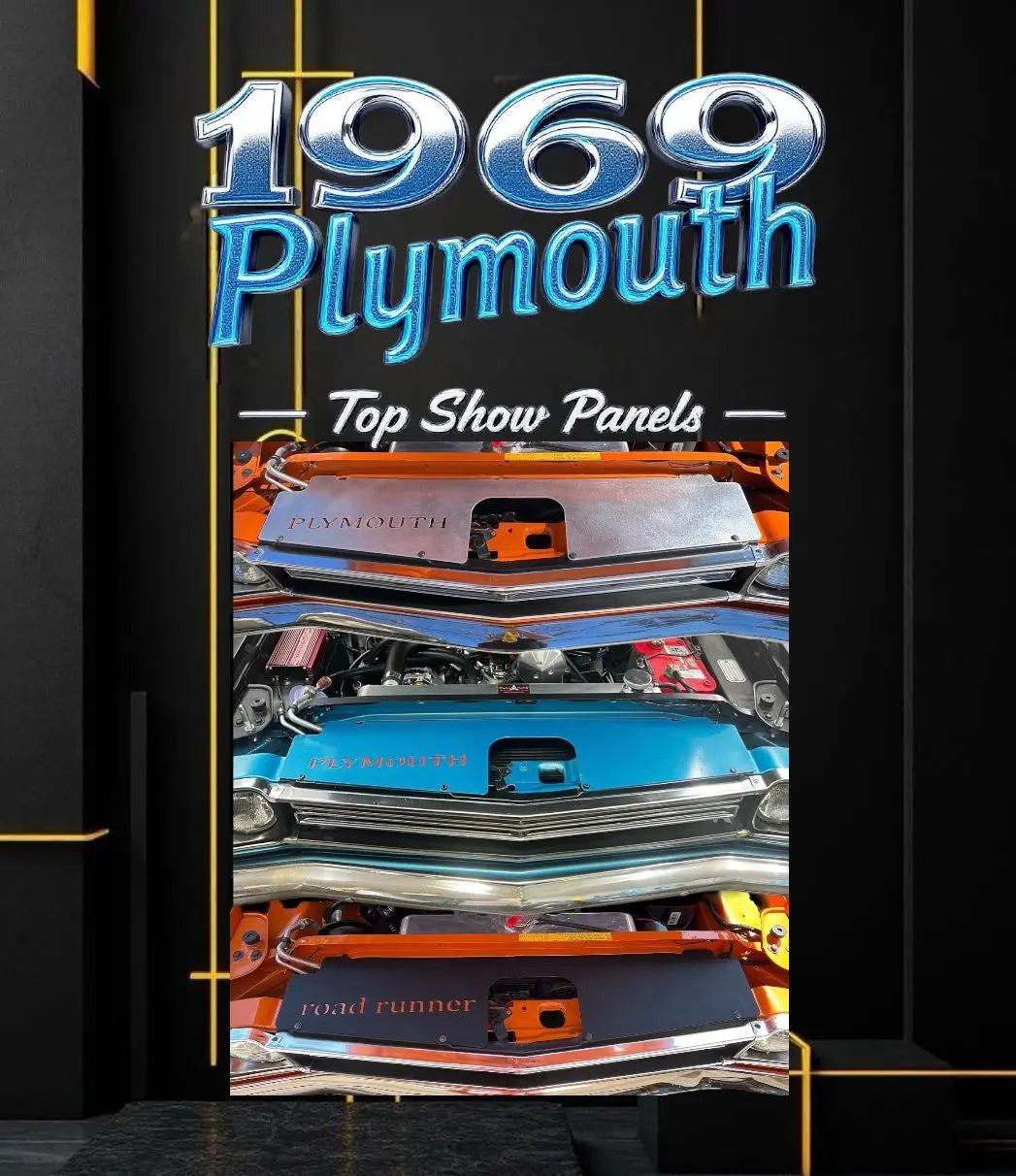 1969 Plymouth Top Show Panels on classic muscle car close-up