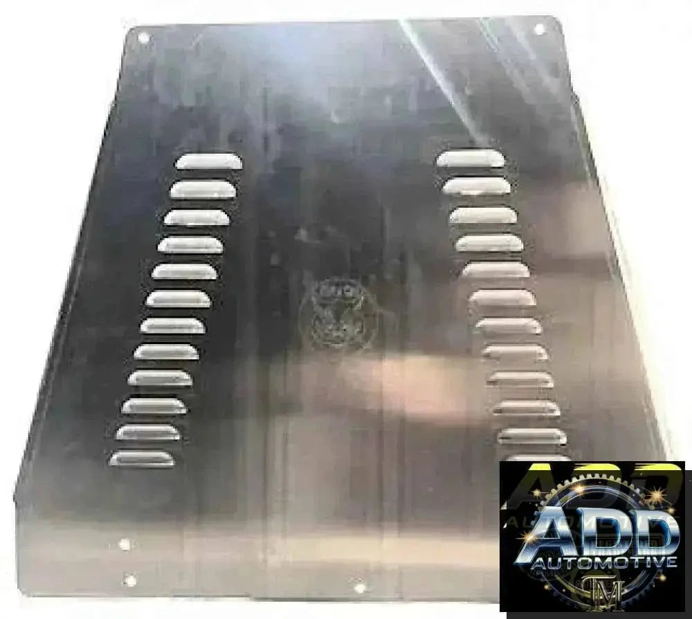 1999-2006 Toyota Tundra catalytic converter shield made of marine-grade aluminum with louvers and security bolts for theft protection and easy installation