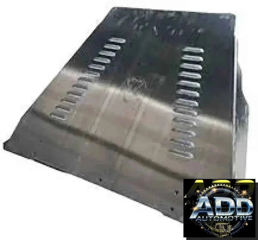 1999-2006 Toyota Tundra catalytic converter shield made of marine-grade aluminum with ventilation louvers and security bolts for anti-theft protection