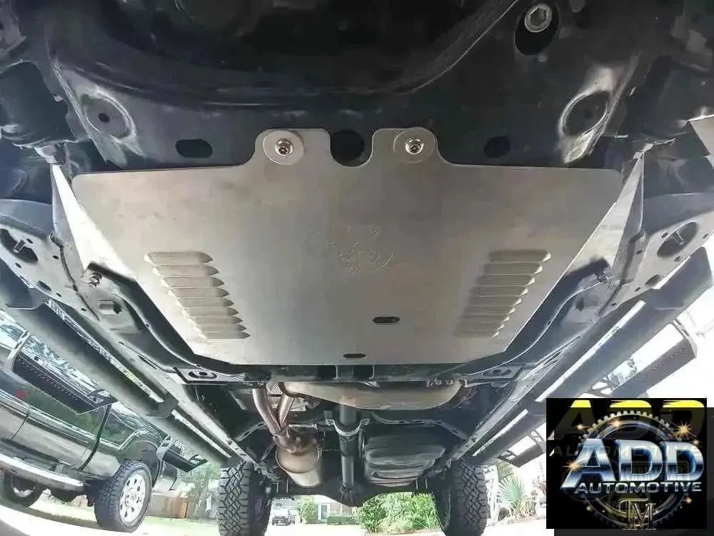 2005-2023 Toyota Tacoma V6 catalytic converter shield with marine grade aluminum and louvered vents