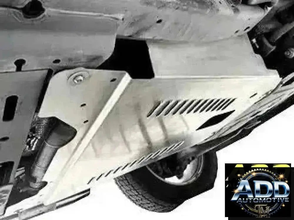 2009-2027 Ford Expedition catalytic converter shield made of marine-grade aluminum with louvered vents and security bolts for theft protection