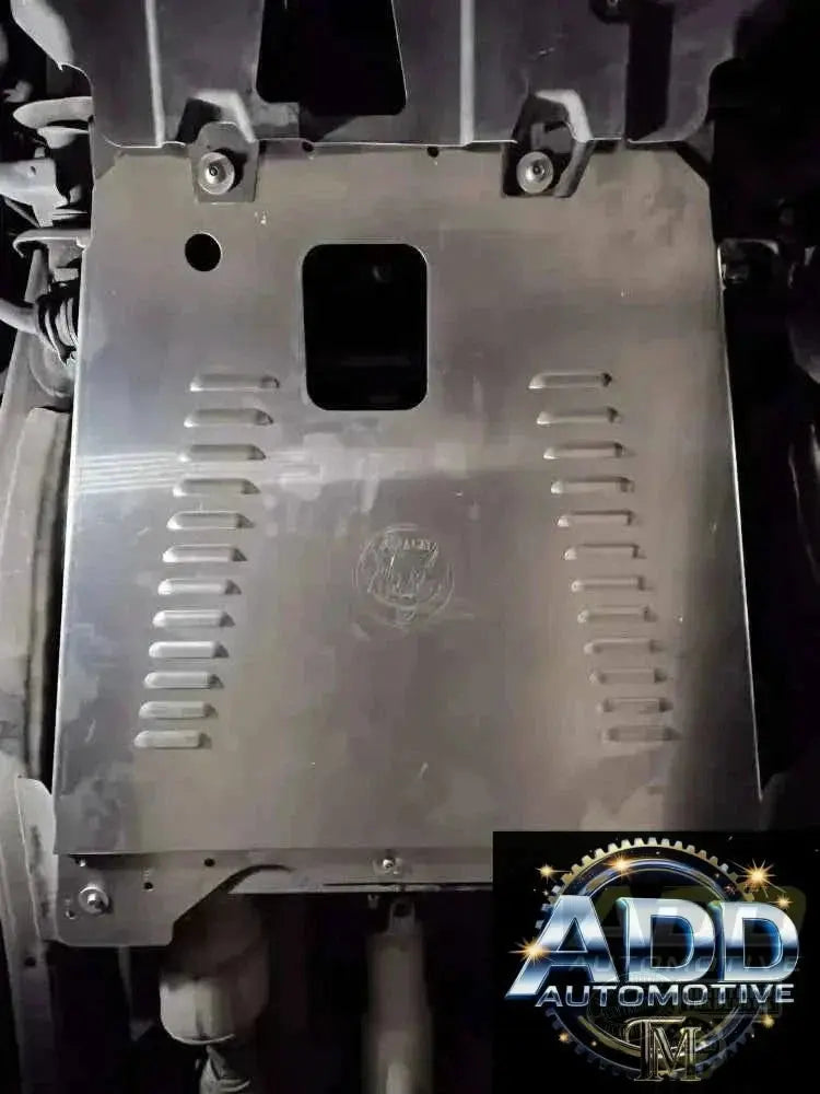 2015-2018 Chevrolet Silverado catalytic converter anti-theft shield and skid plate in aluminum