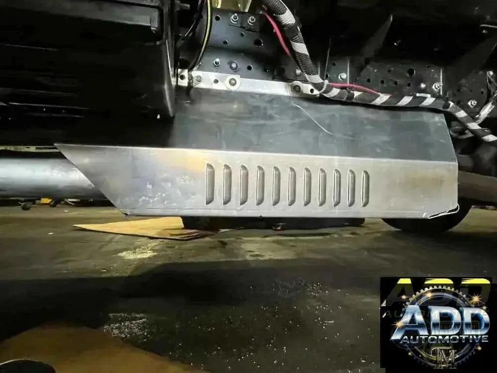 2015-2026 Isuzu 3500 & 4500 catalytic converter shield with marine-grade aluminum, louvered ventilation, and security bolts installation in Houston