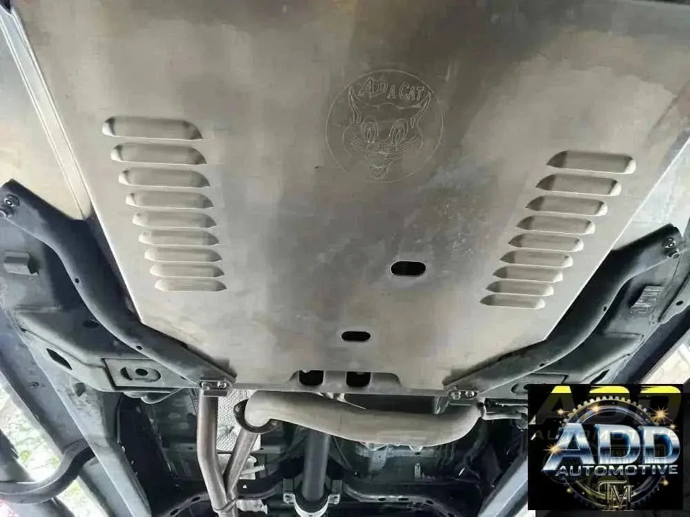2016-2023 Toyota Tacoma 4x4 catalytic converter shield with marine-grade aluminum and security bolts