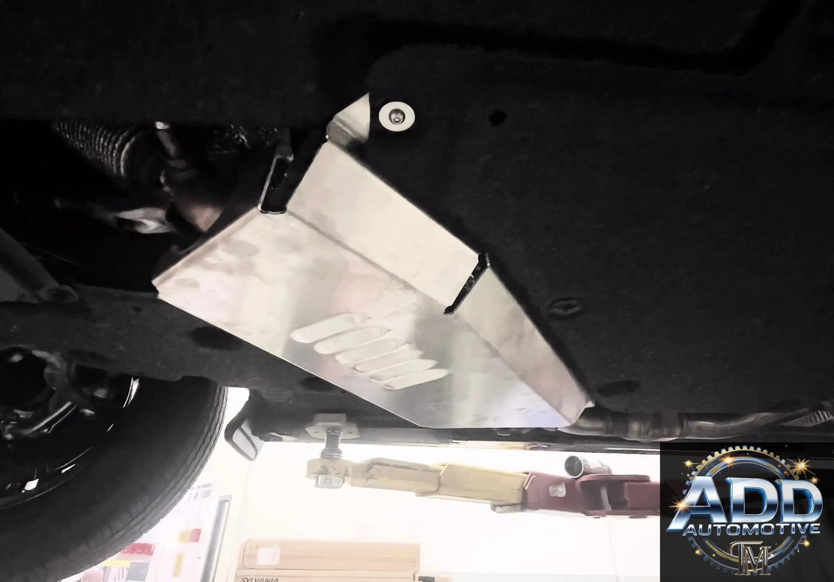 2021-2026 Toyota Sienna Hybrid catalytic converter shield made of marine-grade aluminum with ventilation slots and security bolts