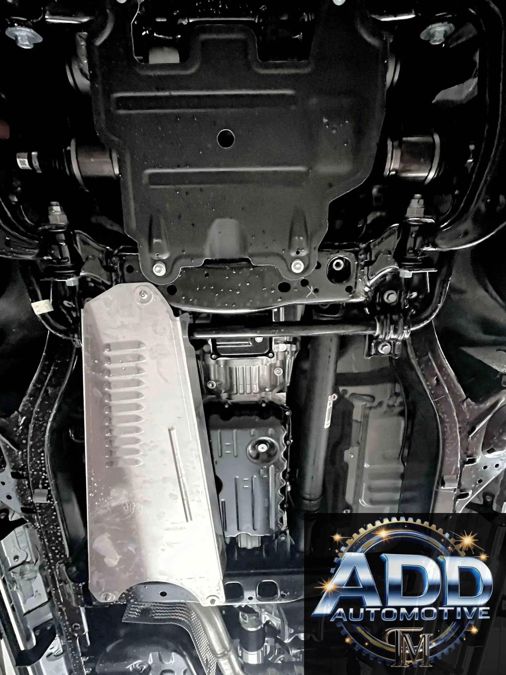 2024-2026 Toyota Tacoma Hybrid catalytic converter shield made of marine grade aluminum with louvers for ventilation and security bolts