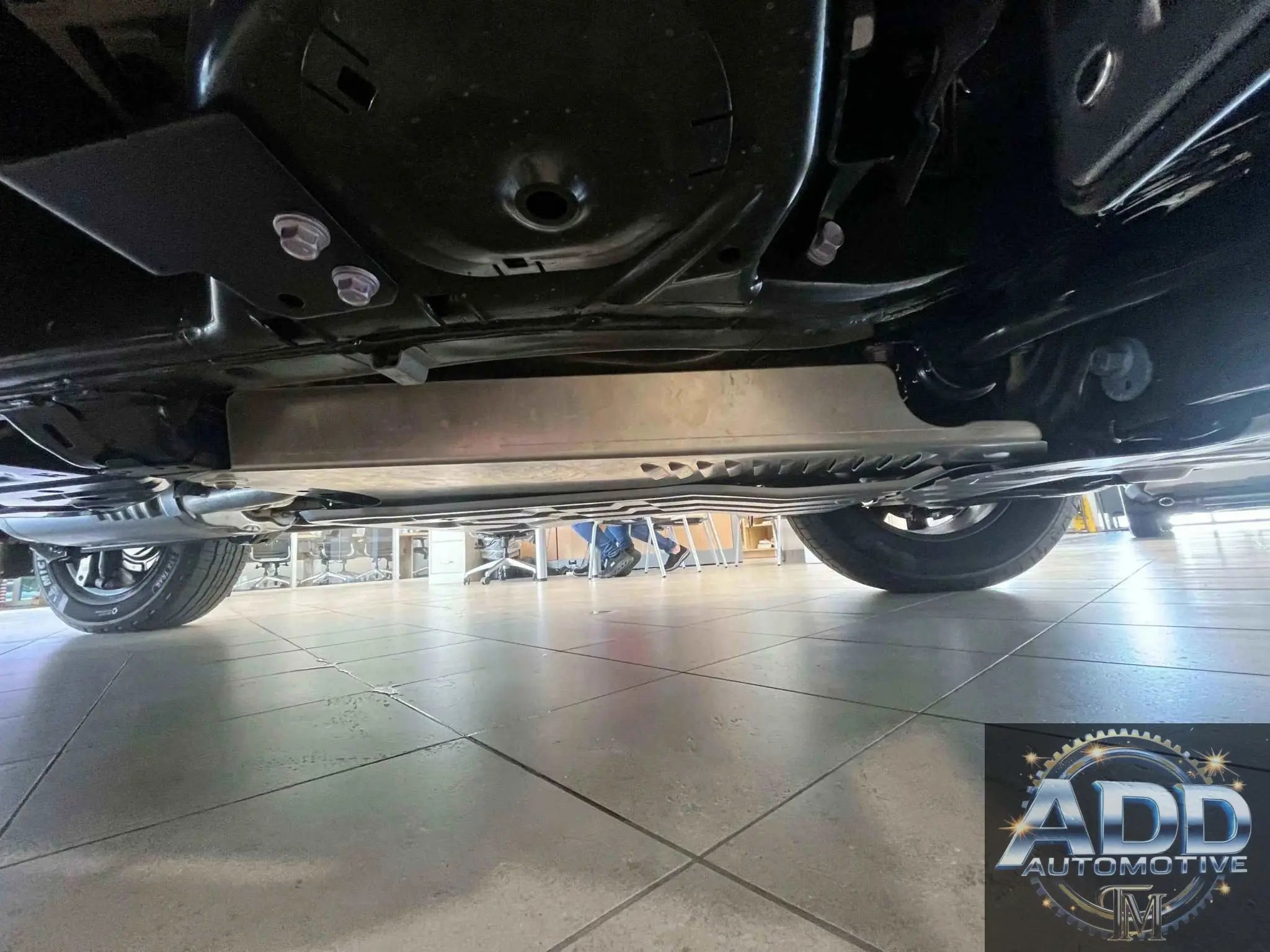 2025-2026 Toyota 4Runner catalytic converter shield installed under vehicle for anti-theft protection