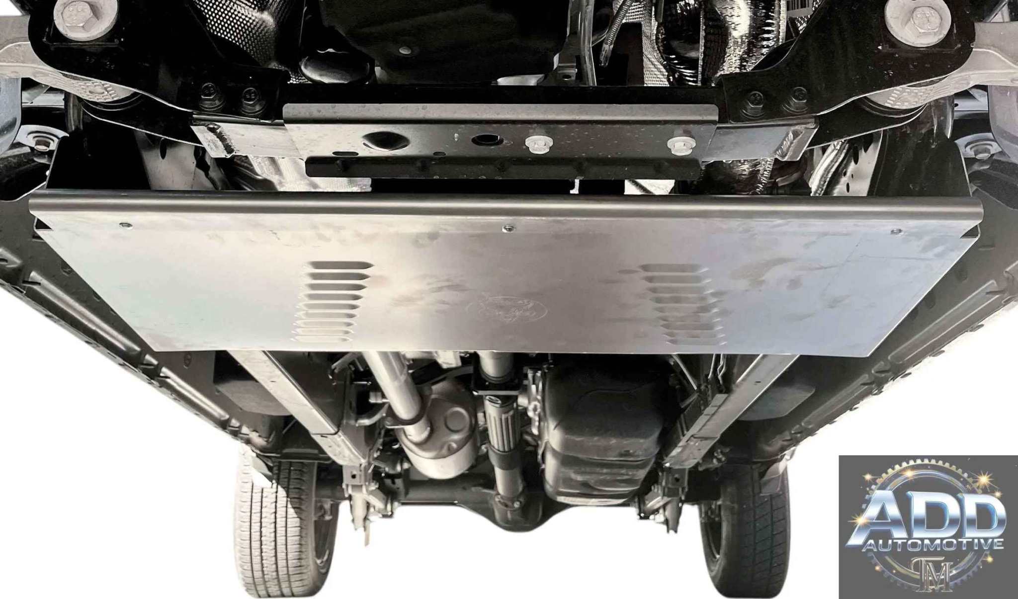 2025-2026 Ram 1500 catalytic converter shield made from marine grade aluminum with louvers and security bolts for theft protection