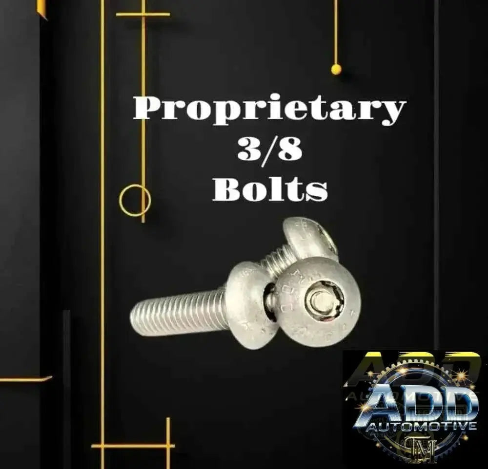 Tamper-resistant 3/8-inch security bolt for ADD A CAT catalytic converter shield, durable metal automotive hardware with proprietary recessed drive and corrosion-resistant finish